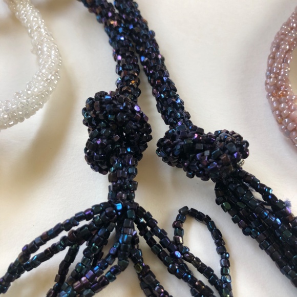 Belt or Necklace Wrap, Beaded & Tasseled, Choose Your Color